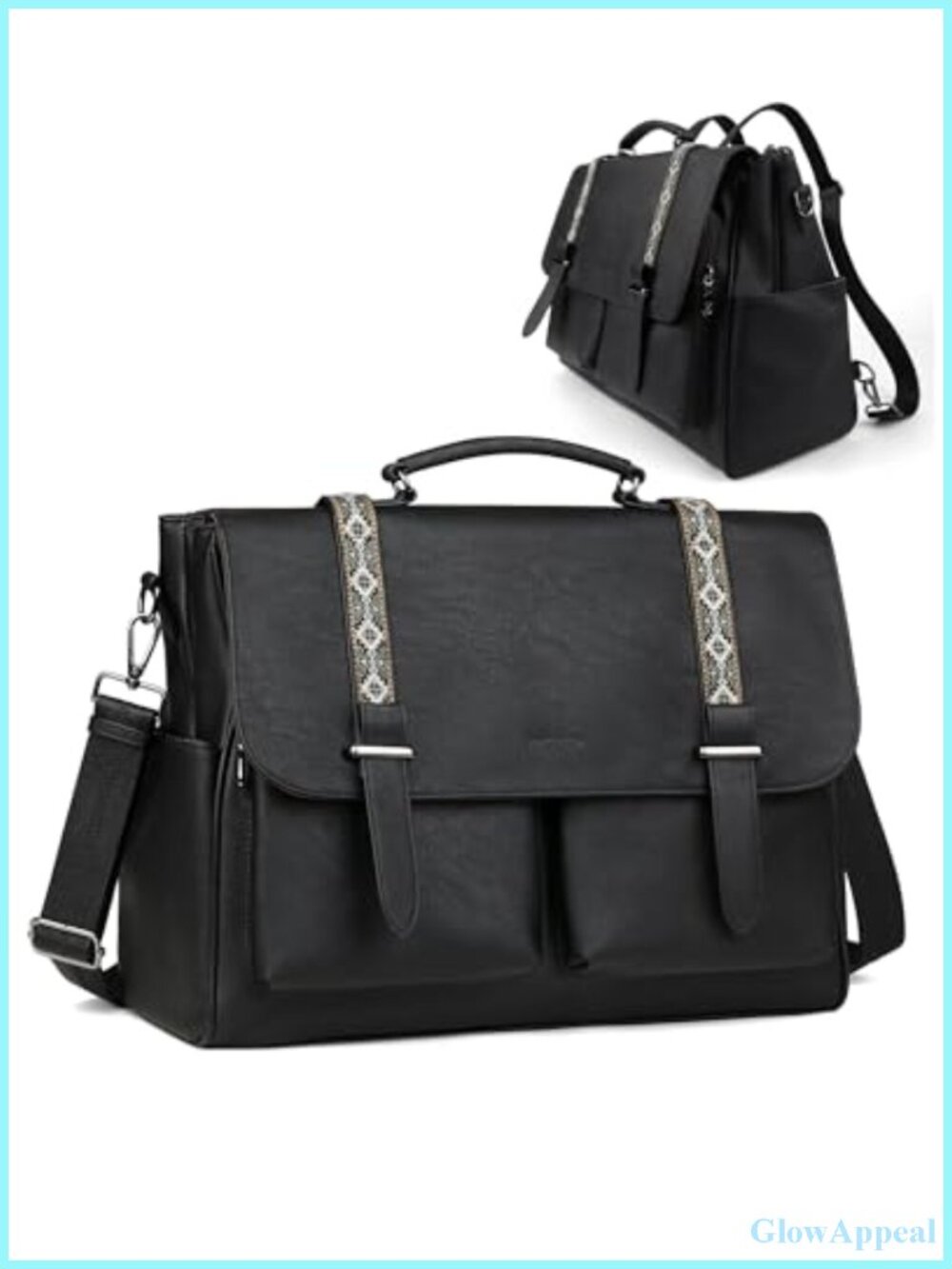 Convertible Leather Messenger Bag Satchel Backpack Purse Laptop